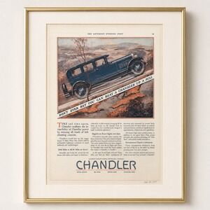 Vintage 1927 Chandler Automobile Saturday Evening Post Framed Print Ad 18x15